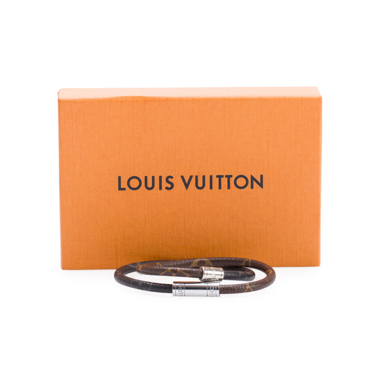 Louis Vuitton 2023 Monogram Eclipse & Monogram Macasar Keep It Double Leather Wrap Bracelet w/ Box