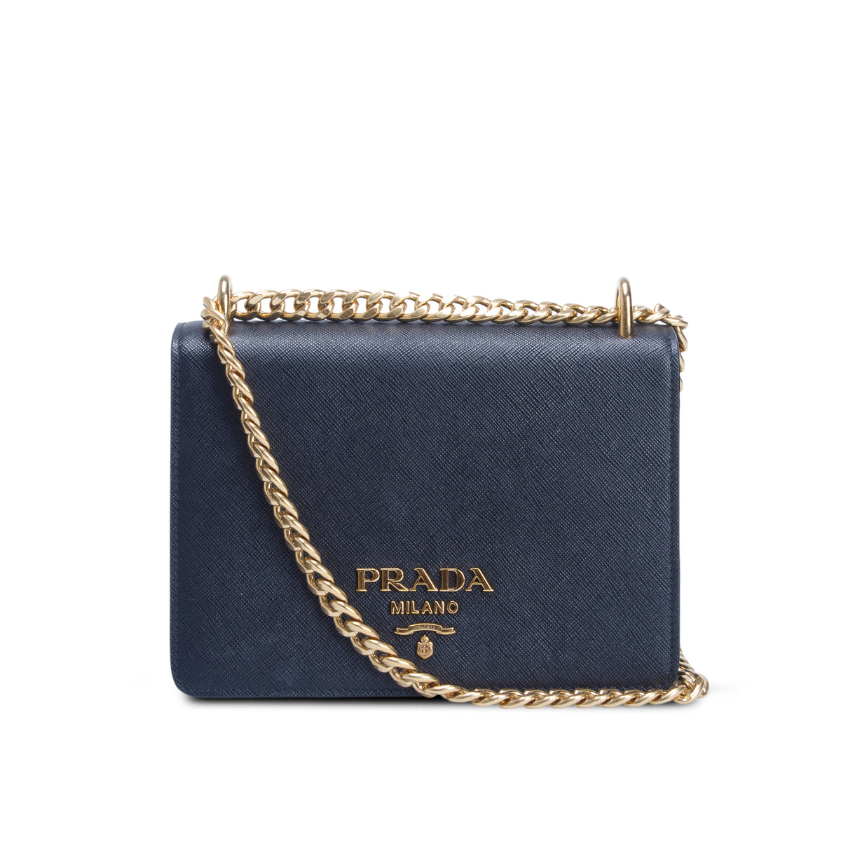 Prada Black Saffiano Chain Shoulder Bag w/ Authenticity Card