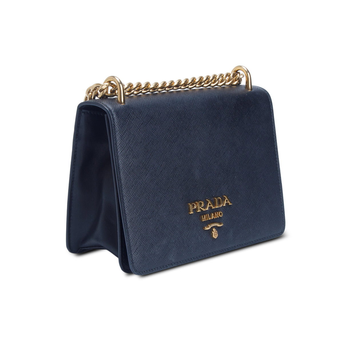 Prada Black Saffiano Chain Shoulder Bag w/ Authenticity Card
