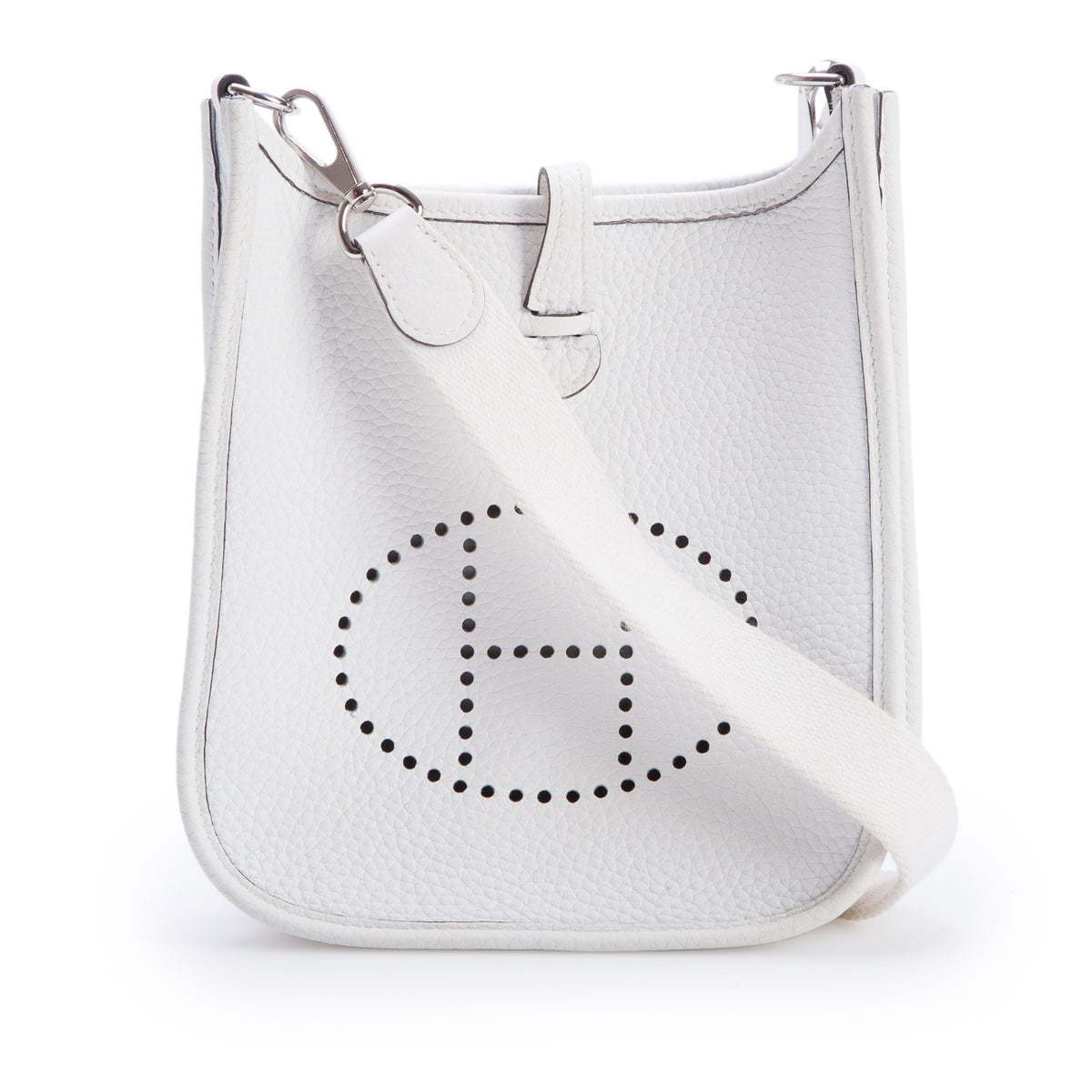 Hermes 2025 Blanc Taurillon Clemence Amazone Evelyne TPM 16 w/ Box