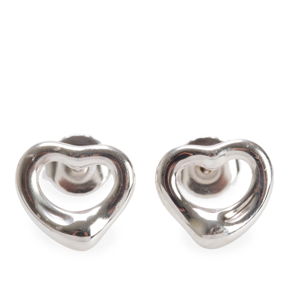 Tiffany & Co. Elsa Peretti Sterling Silver Open Heart Earrings, 11 MM