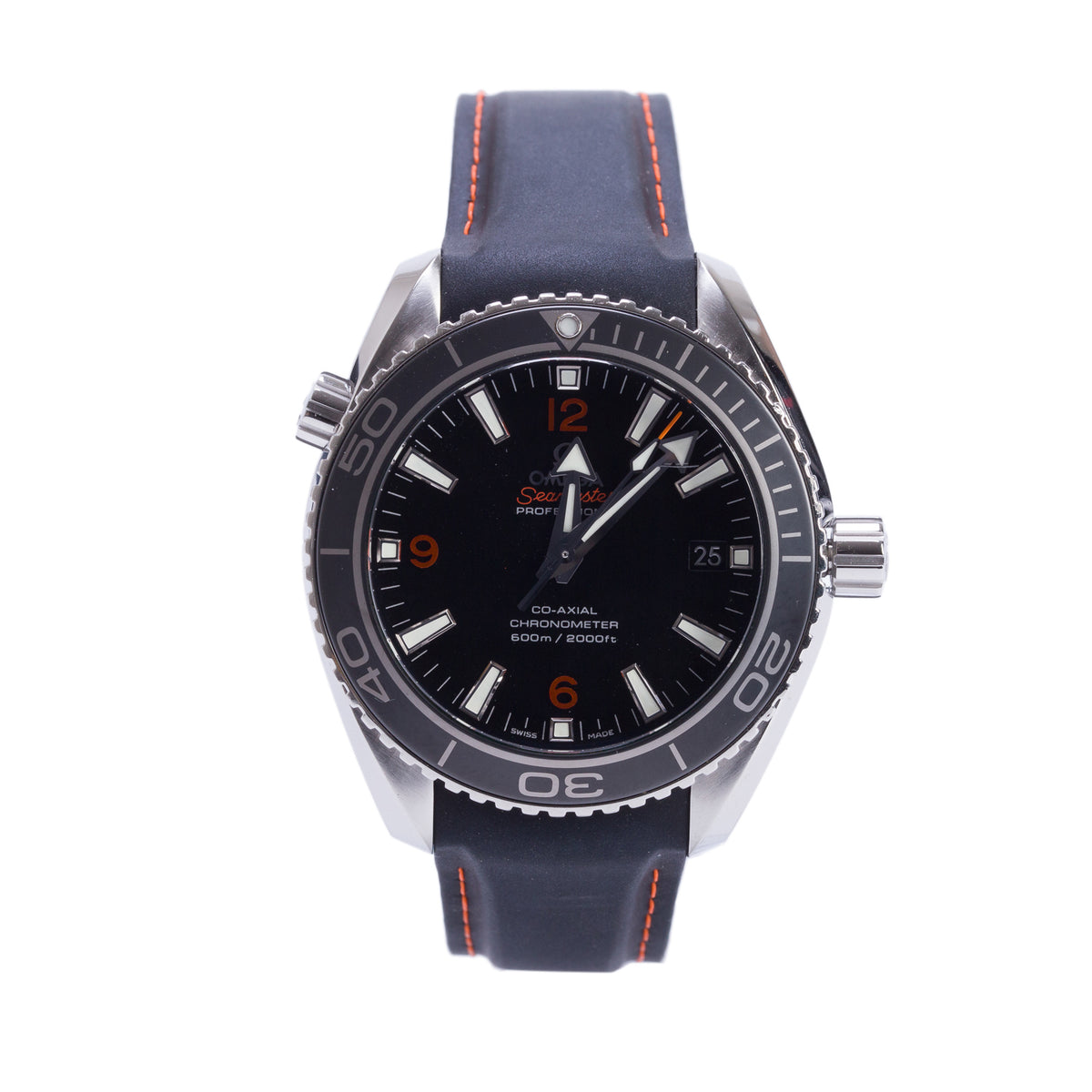 Omega Stainless Steel Seamaster Planet Ocean Co-Axial Chronometer 42 MM Automatic Watch Black Dial w/ Box & Papers