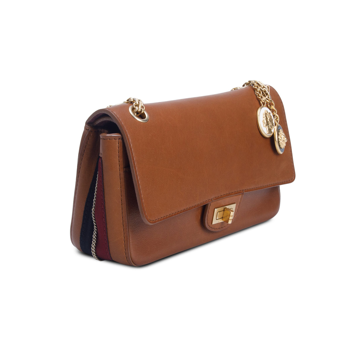 Chanel Brown Calfskin Medallion Reissue 2.55 Flap Bag 225 w/ Authenticity Card