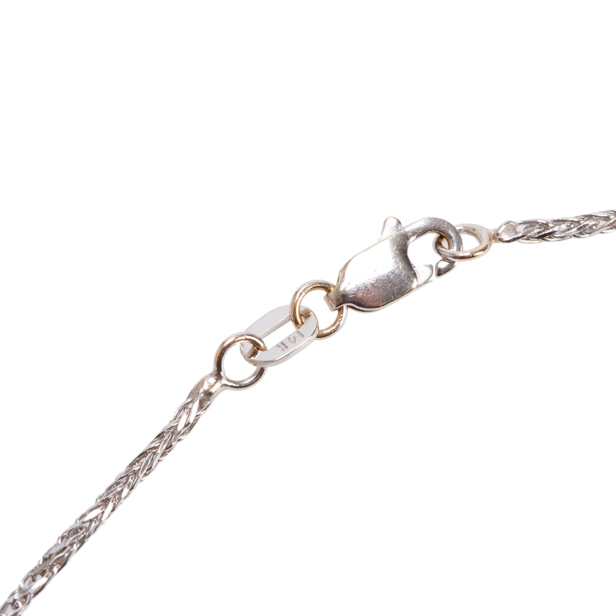 14k White Gold Blue Topaz & Diamond Pendant Necklace