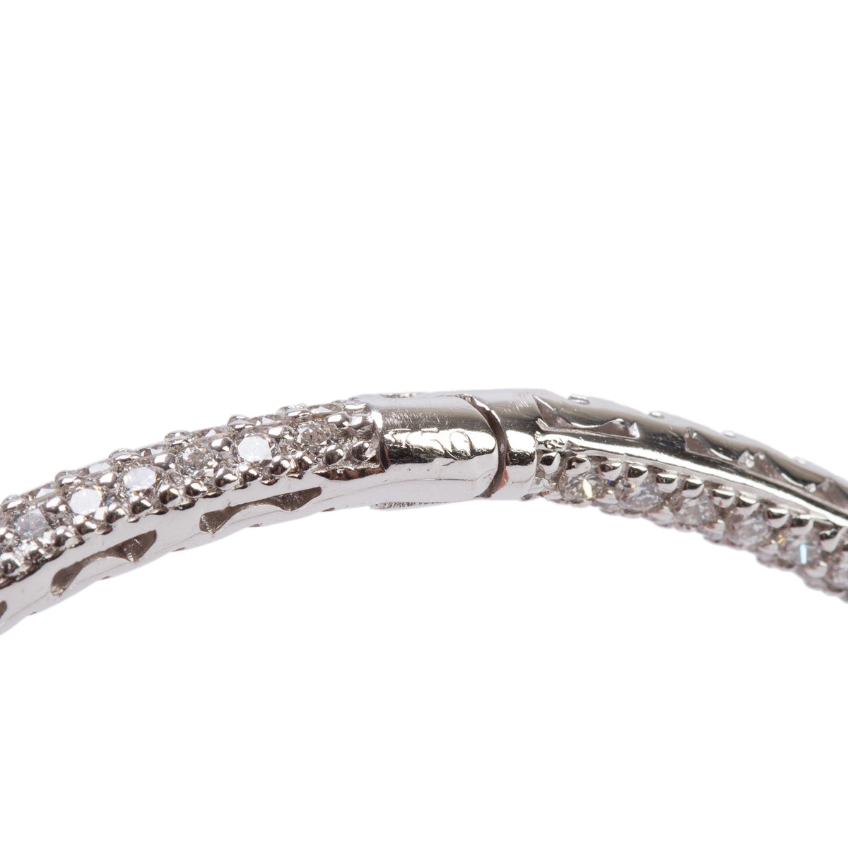18k White Gold 7.45 tcw. Diamond Inside-Out Hoop Earrings