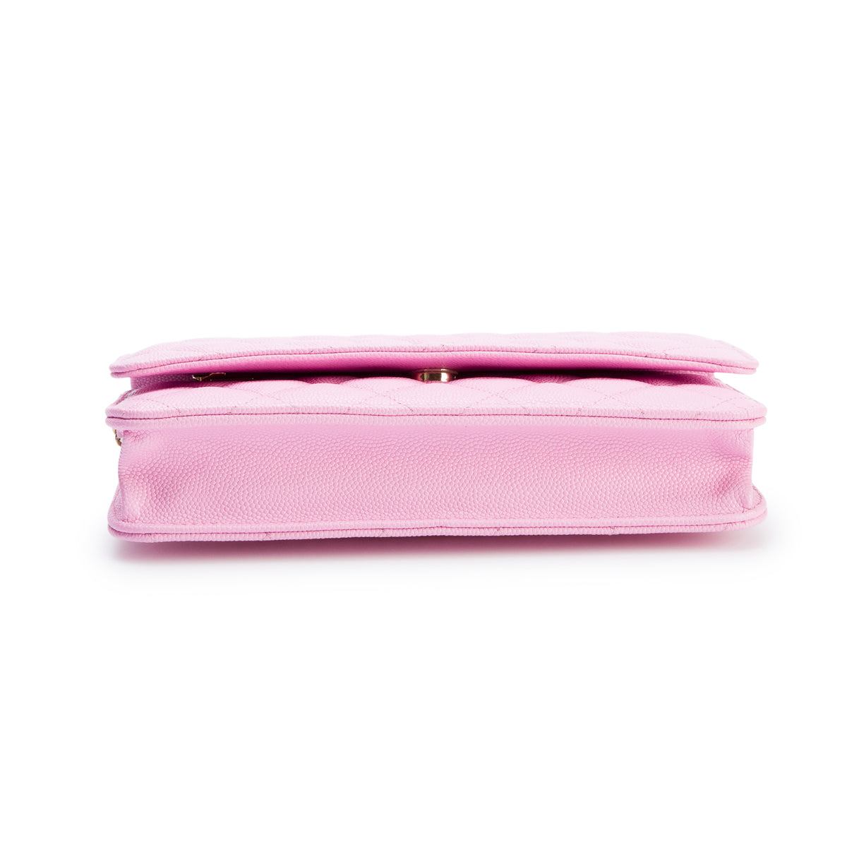 Chanel 2023 Pink Caviar Quilted Classic Wallet on Chain w/ Box & Receipt