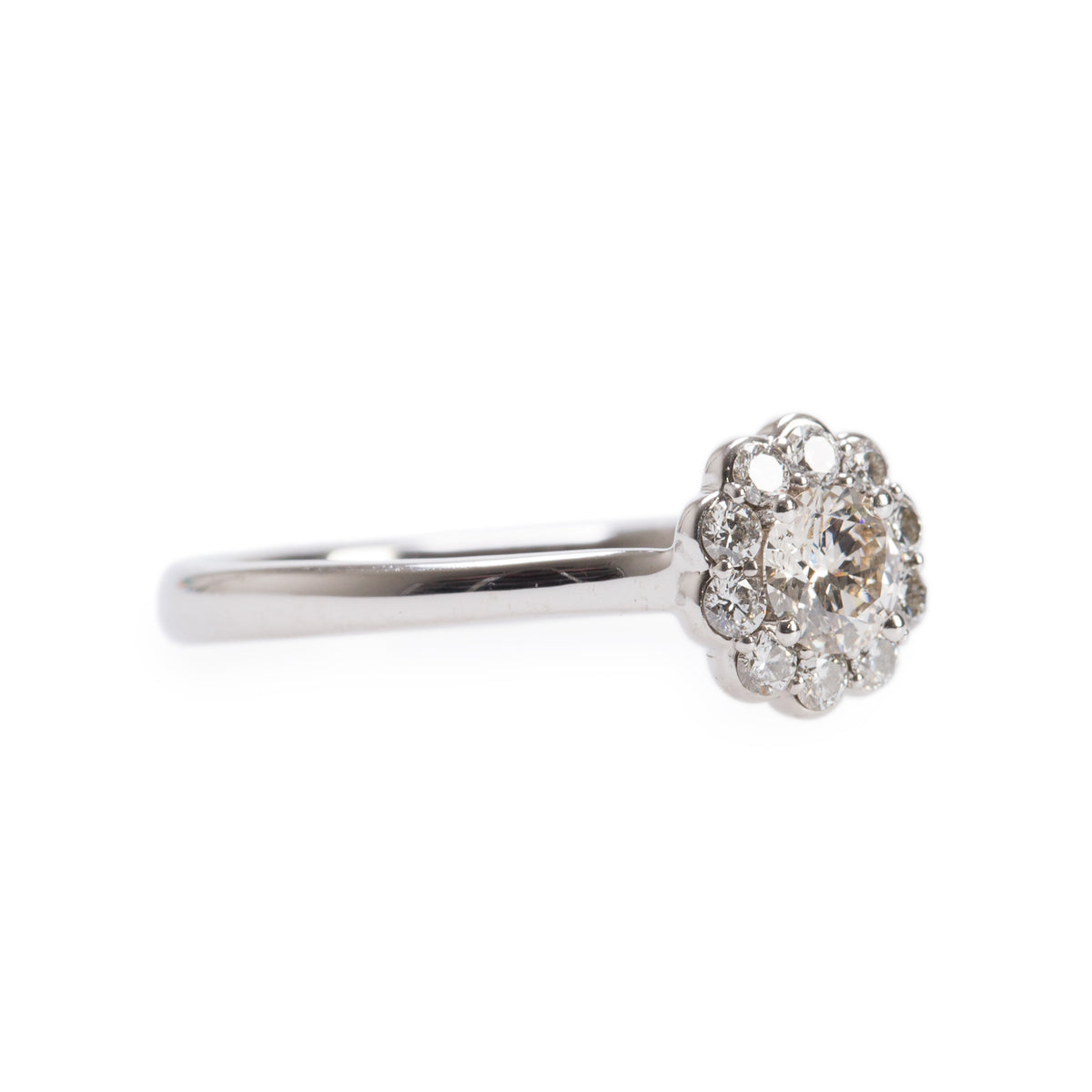 Michael Hill 14k White Gold 0.33 ct. Round Cut Diamond Engagement Ring, Size 7.25 w/ Box & Certificate