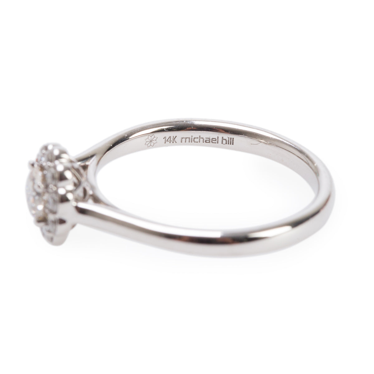 Michael Hill 14k White Gold 0.33 ct. Round Cut Diamond Engagement Ring, Size 7.25 w/ Box & Certificate