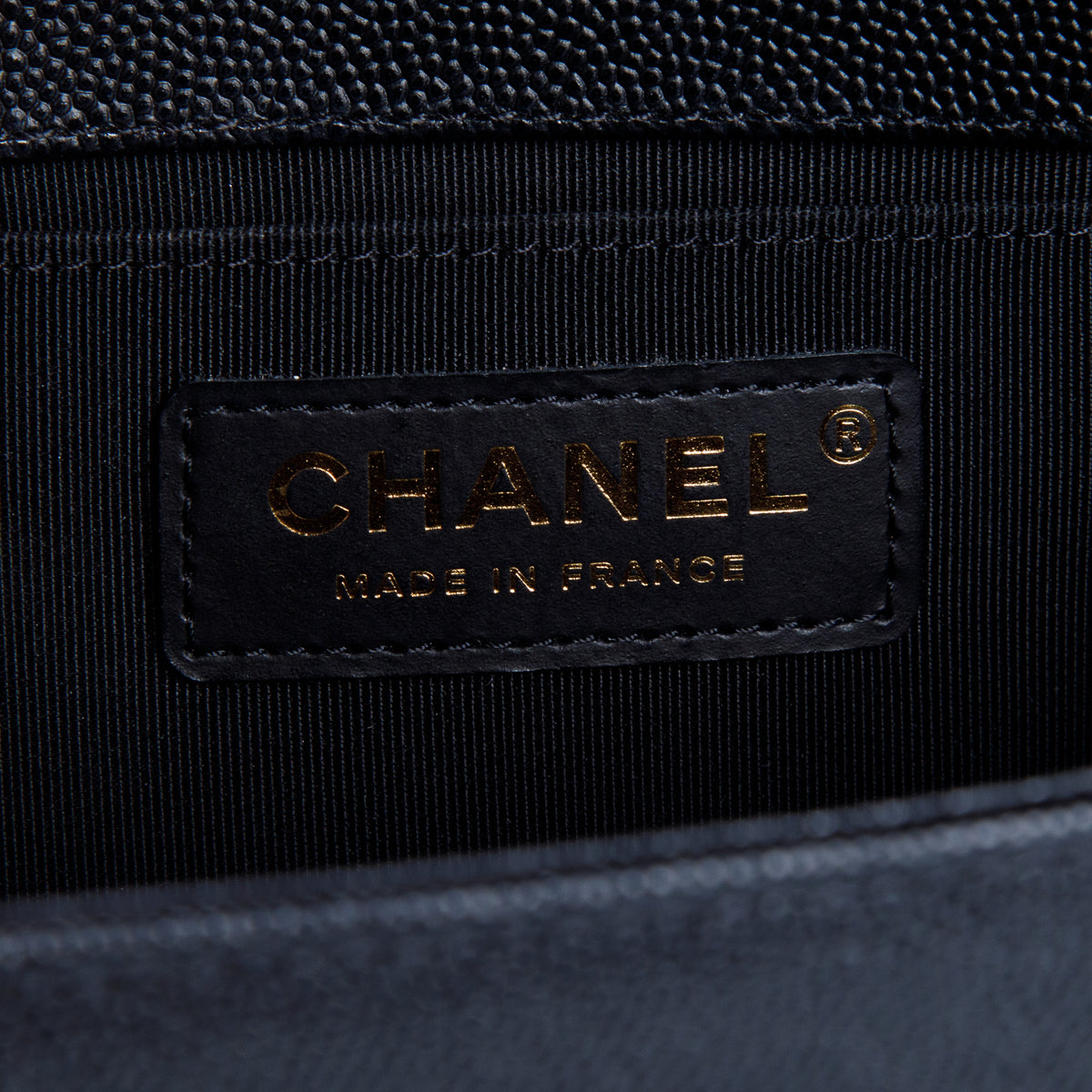 Chanel Black Quilted Caviar Medium Boy Flap Bag w/ Box & Authenticity Card