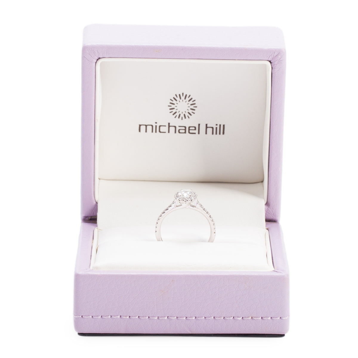 Michael Hill 14k White Gold 0.70 tcw. Halo Design Diamond Engagement Ring, Size 5.75 w/ Box