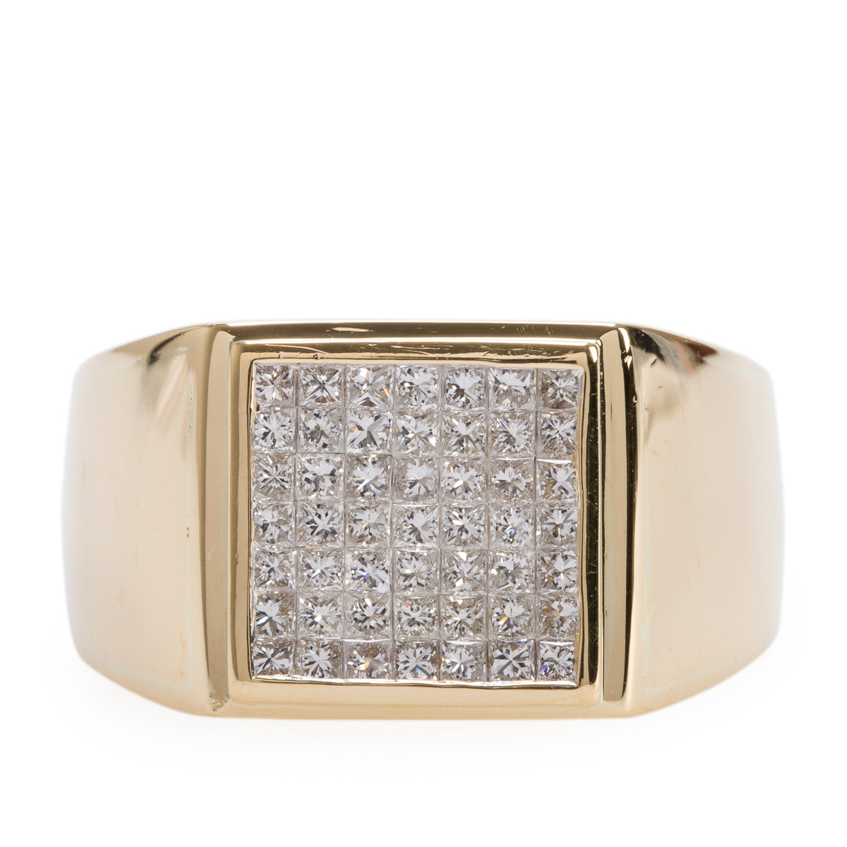 18k Yellow Gold 1.00 tcw. Diamond Cluster Ring, Size 9