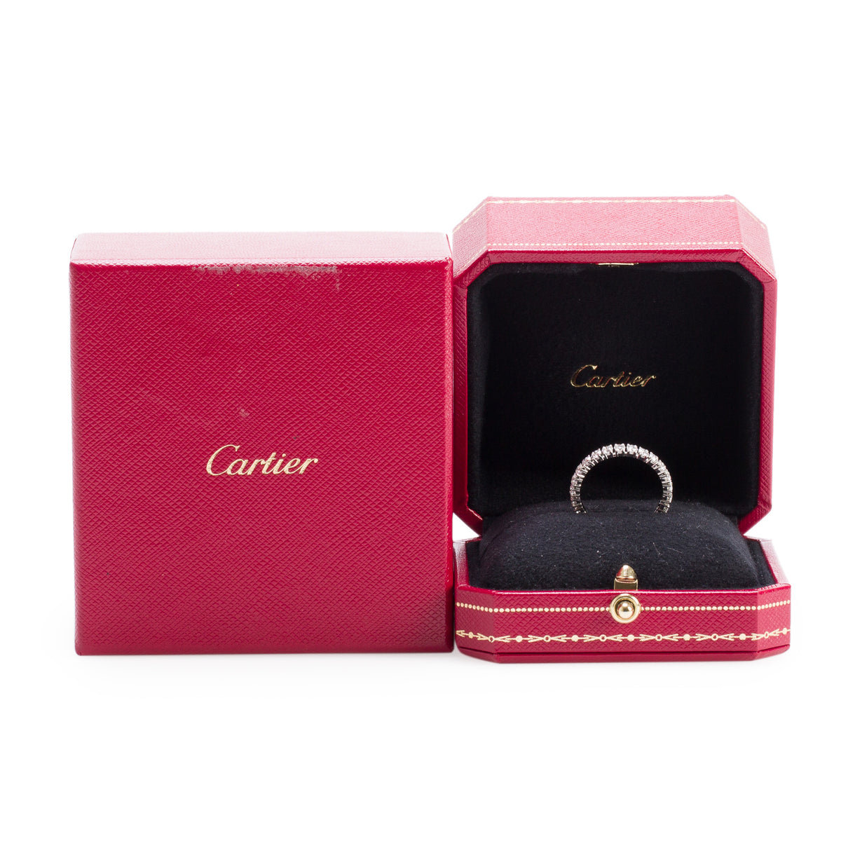 Cartier Platinum Etincelle de Cartier Diamond Wedding Band Ring, Size 60 9 w/ Box