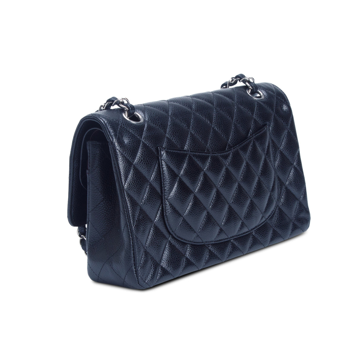 Chanel Black Caviar Quilted Medium Double Flap Bag