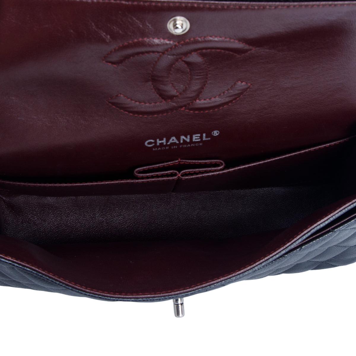 Chanel Black Caviar Quilted Medium Double Flap Bag