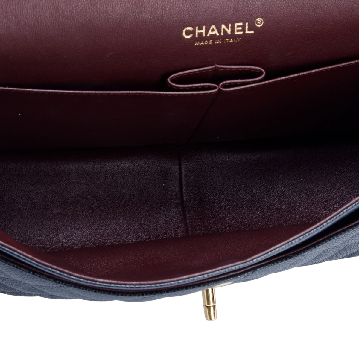 Chanel Black Caviar Quilted Leather Classic Jumbo Double Flap Bag w/ Authenticity Card