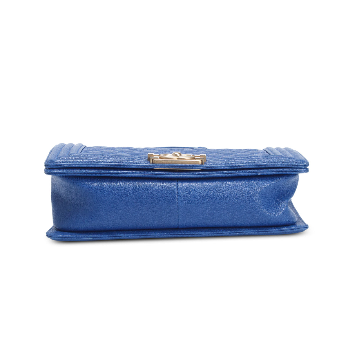 Chanel Blue Quilted Caviar Medium Boy Flap Bag
