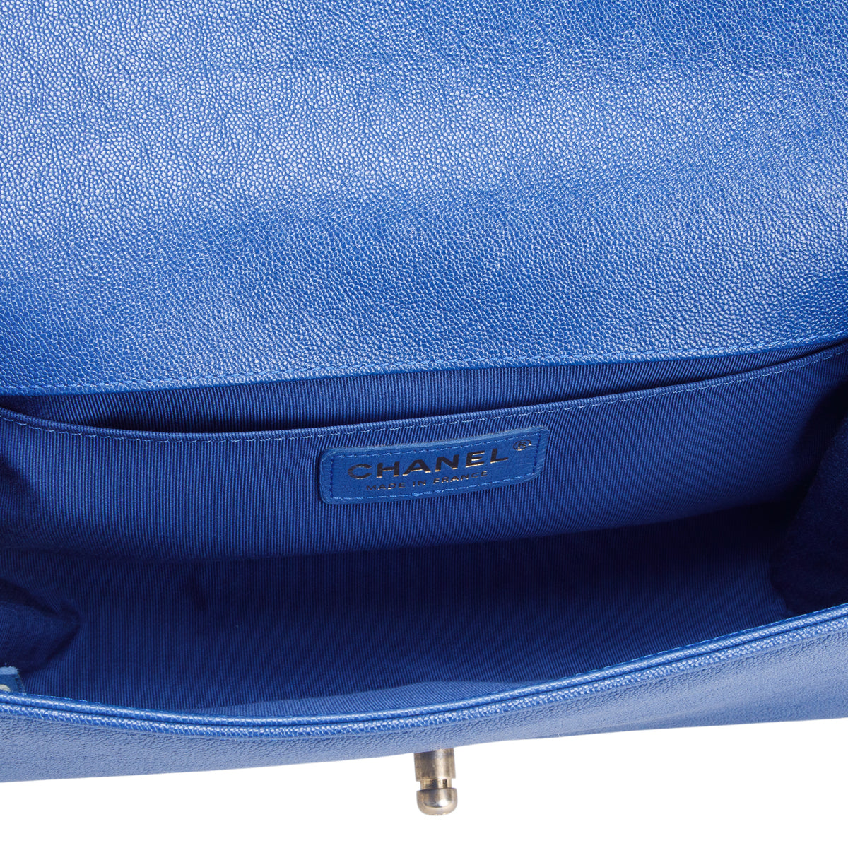 Chanel Blue Quilted Caviar Medium Boy Flap Bag