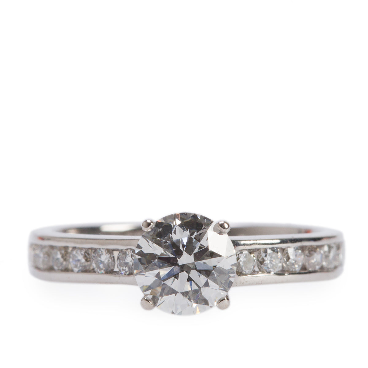 Birks 18k White Gold 0.70 ct. Round Brilliant Cut Diamond Engagement Ring, Size 4.5 w/ Box