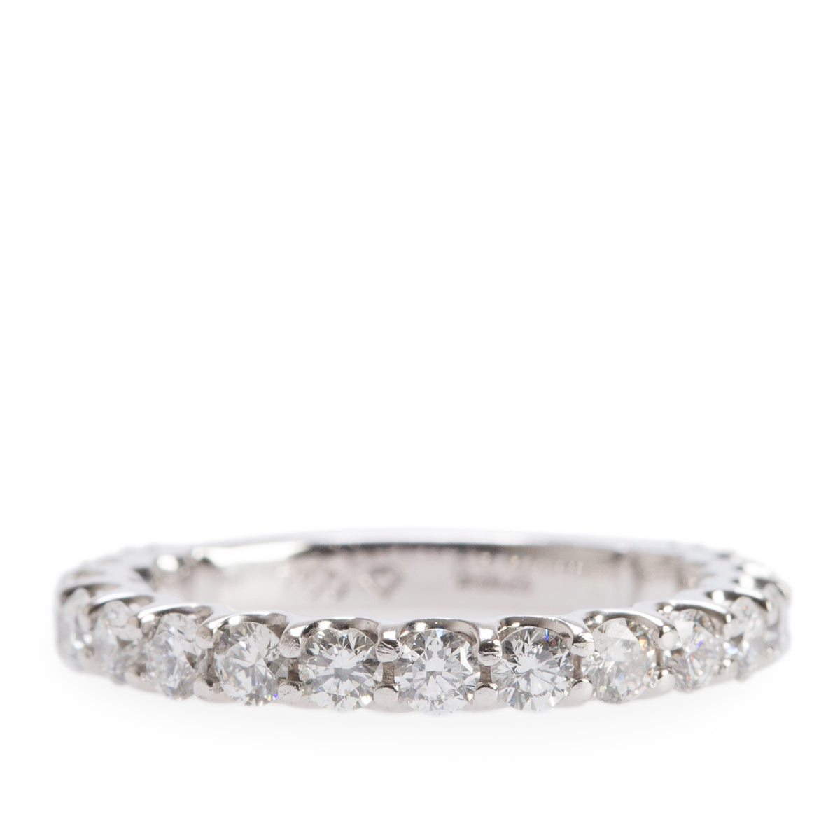 18k White Gold 0.94 tcw. Diamond Half-Eternity Band Ring, Size 5.25