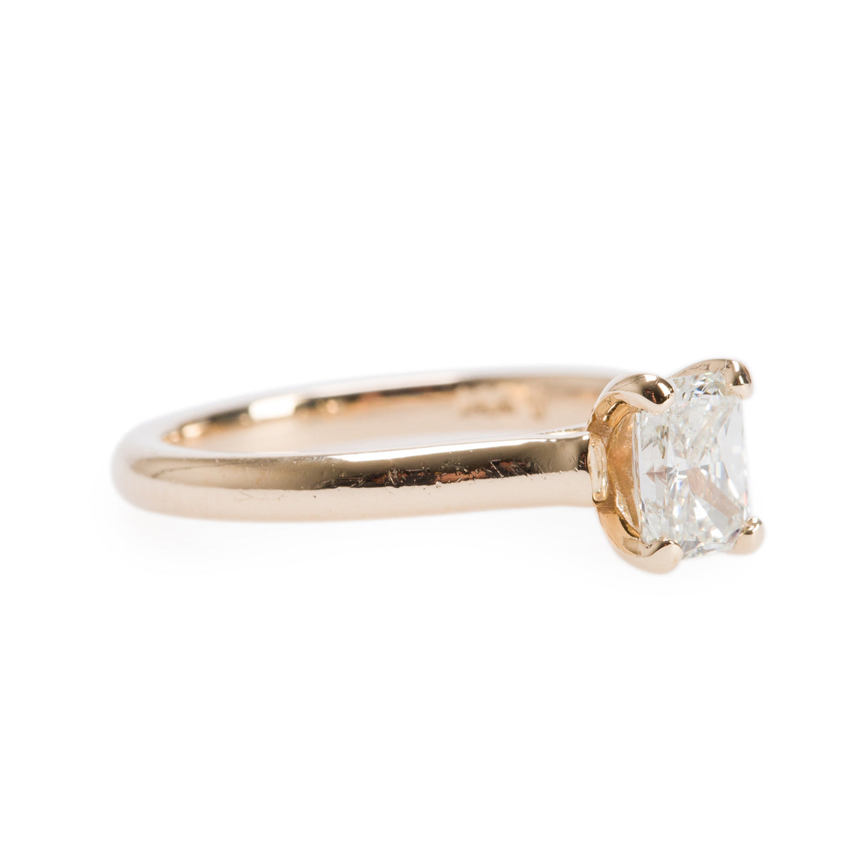 14k Yellow Gold 0.72 ct. Radiant Cut Diamond Solitaire Engagement Ring, Size 5.5 w/ GIA Certificate