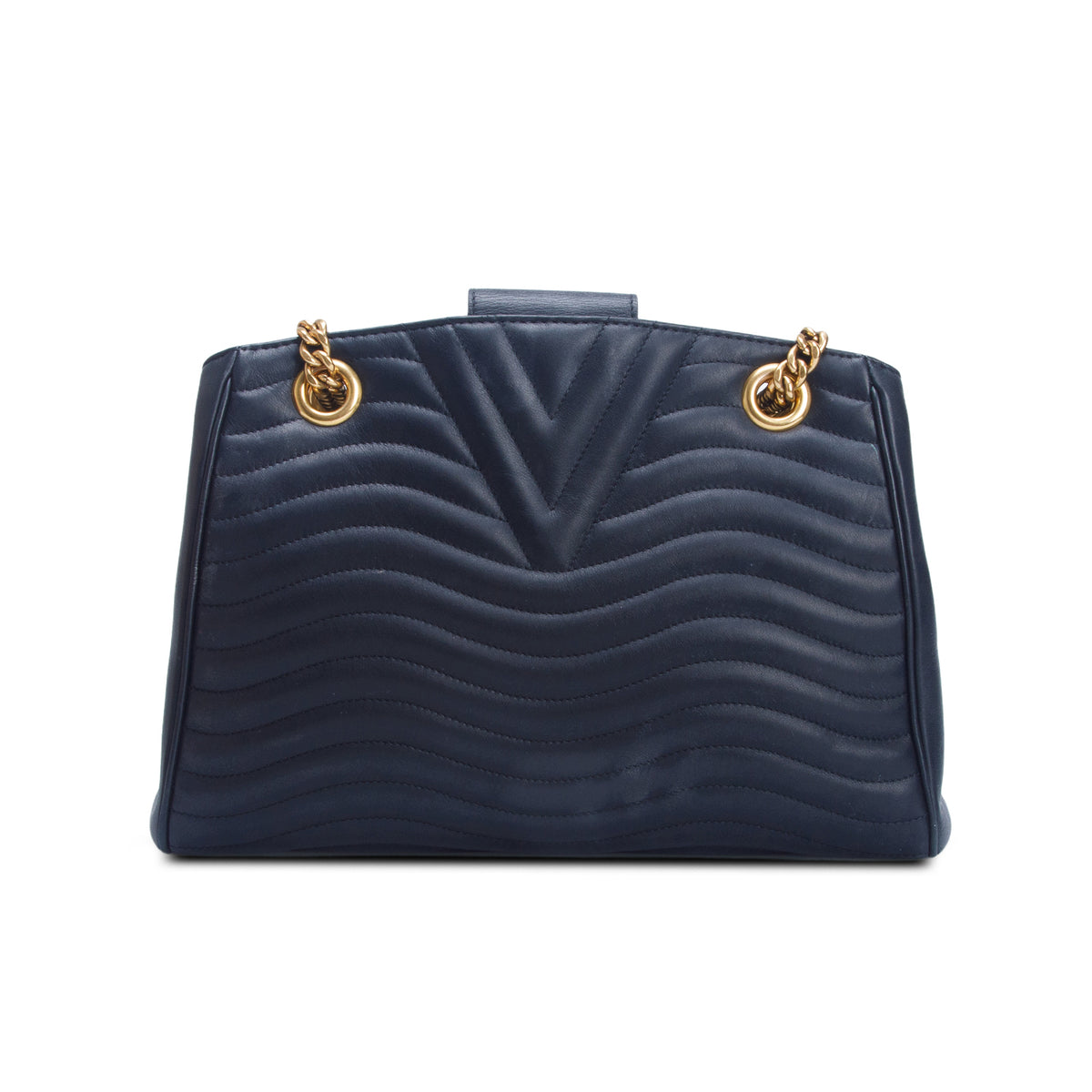 Louis Vuitton Black Calfskin Quilted New Wave Chain Tote w/ Box