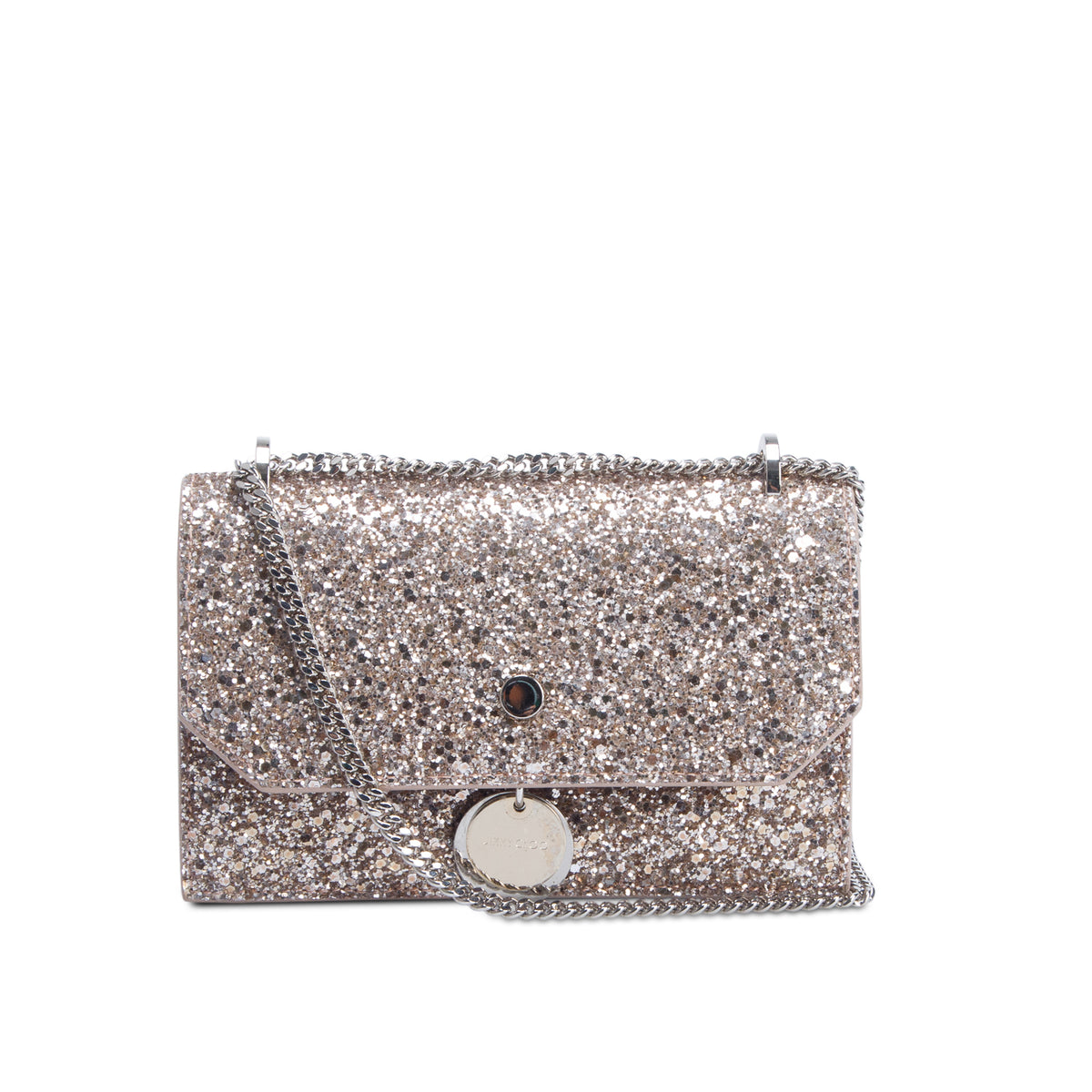 Jimmy Choo Gold Glitter Mini Finley Shoulder Bag w/ Box & Receipt