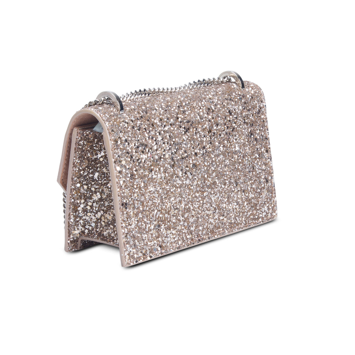 Jimmy Choo Gold Glitter Mini Finley Shoulder Bag w/ Box & Receipt