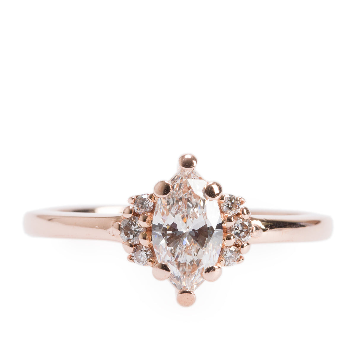 14k Rose Gold 0.41 ct. Marquise Cut Diamond Engagement Ring, Size 6.5 w/ GIA Certificate