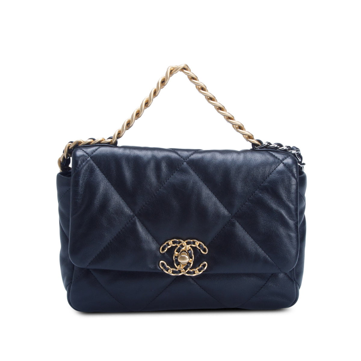 Chanel 2020 Black Quilted Lambskin Medium 19 Flap w/ Authenticity Card