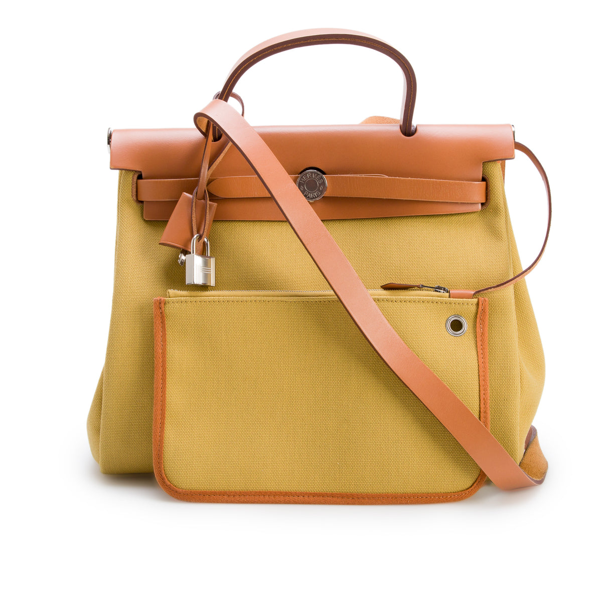 Hermes 2023 Lime Toile Militaire Vache Hunter Herbag Zip 31 w/ Box & Pouch