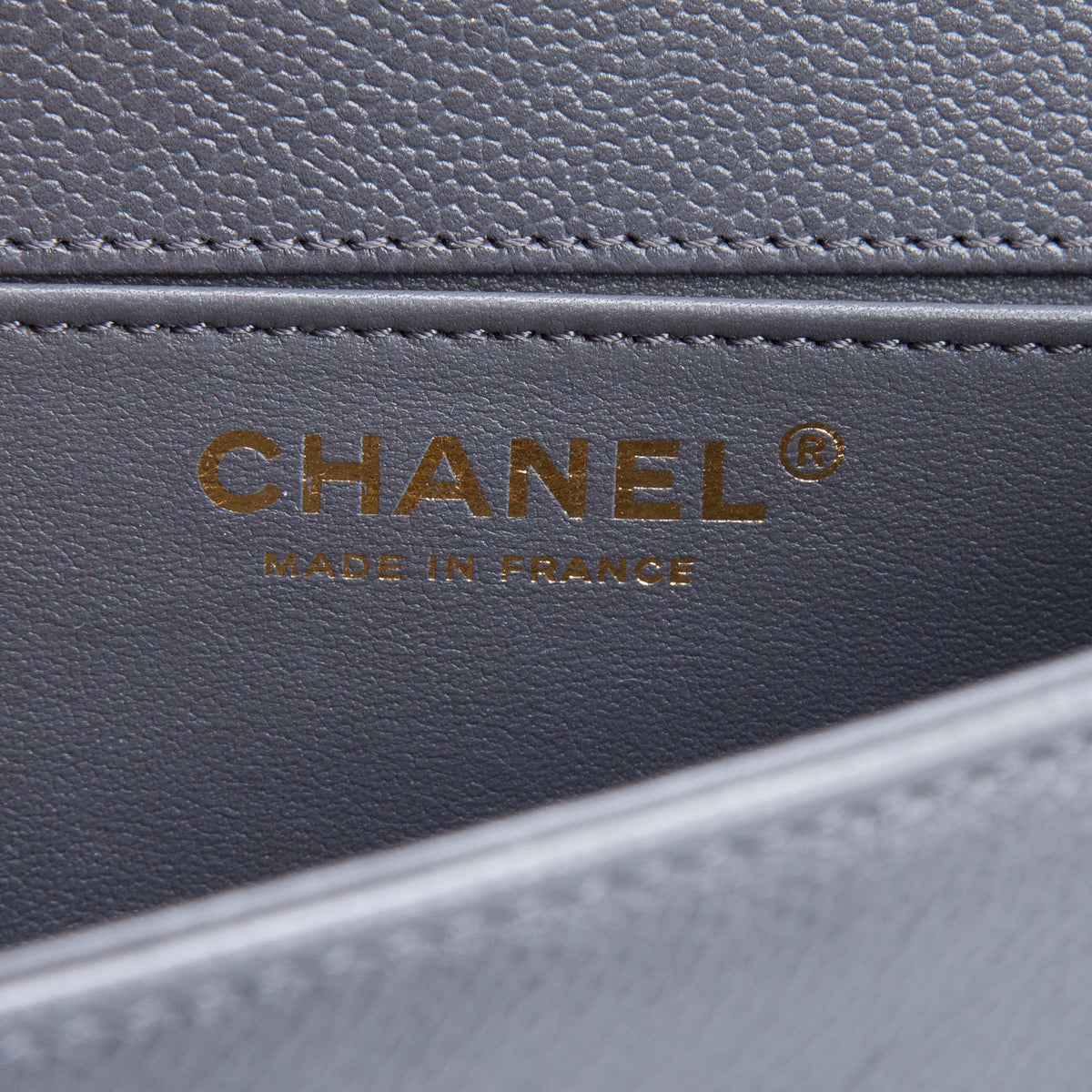 Chanel Grey Caviar Quilted Leather Small Boy Bag w/ Box