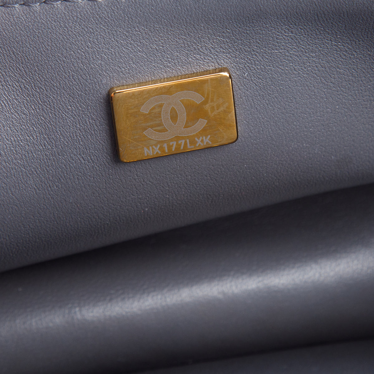 Chanel Grey Caviar Quilted Leather Small Boy Bag w/ Box