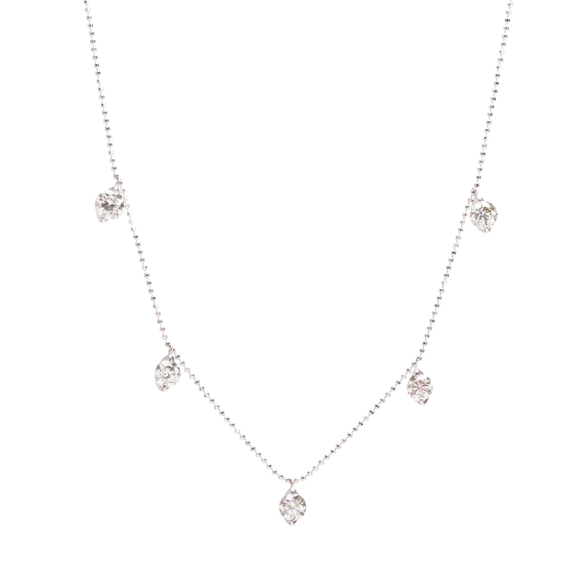 18k White Gold Diamond by the Yard Necklace