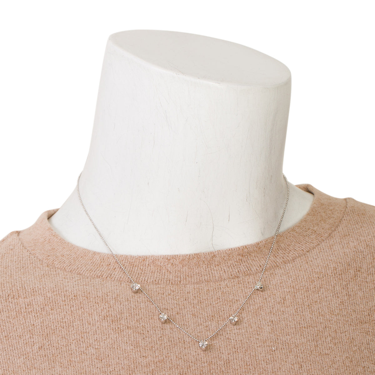 18k White Gold Diamond by the Yard Necklace