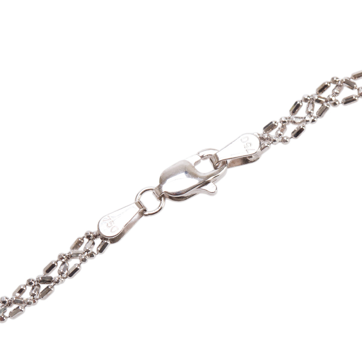 18k White Gold Ruby & Diamond Floral Pendant Necklace
