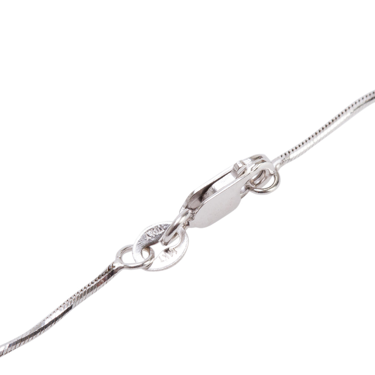 14k White Gold 0.53 ct. Diamond Bezel Set Solitaire Pendant Necklace
