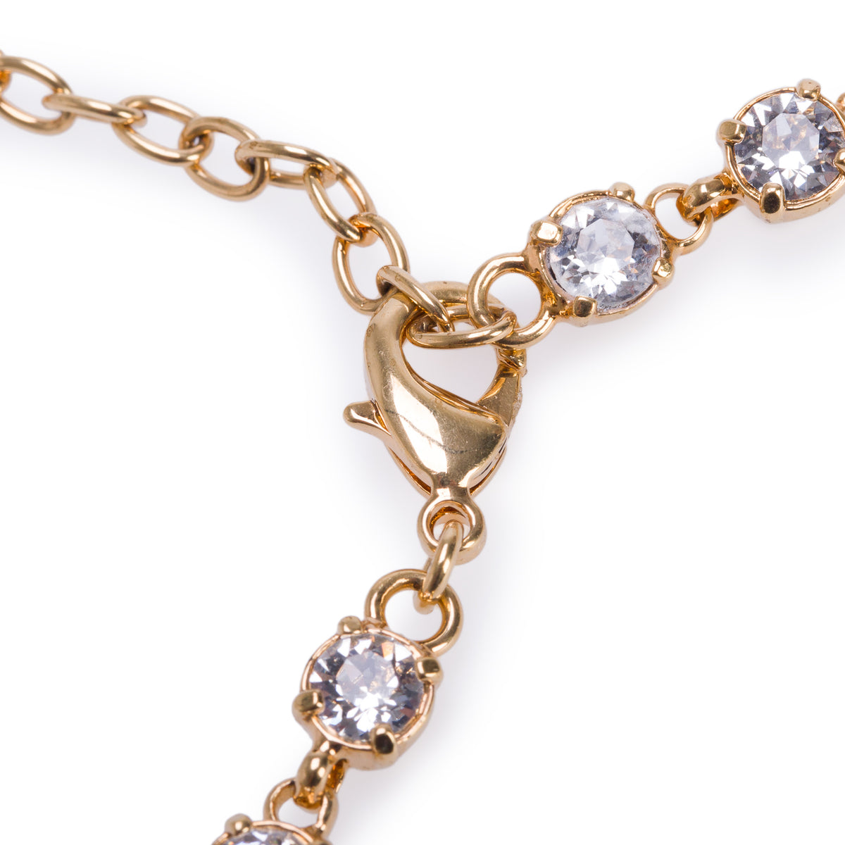 Versace Gold Plated Crystal Logo Charm Necklace