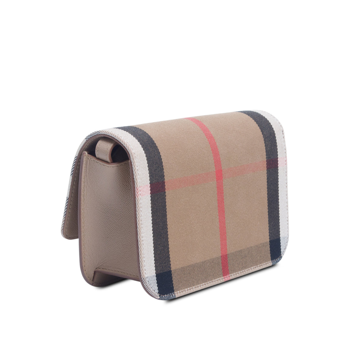 Burberry Brown House Check Grained Calfskin Small Madison Shoulder Bag w/ Box