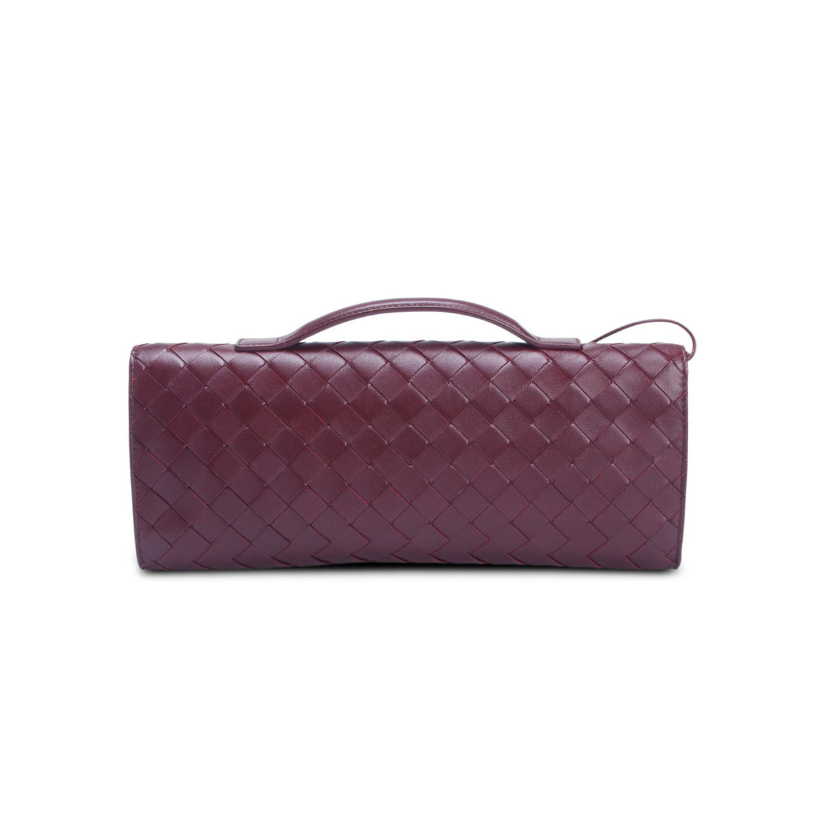 Bottega Veneta Red Nappa Intrecciato Long Andiamo Top Handle Clutch