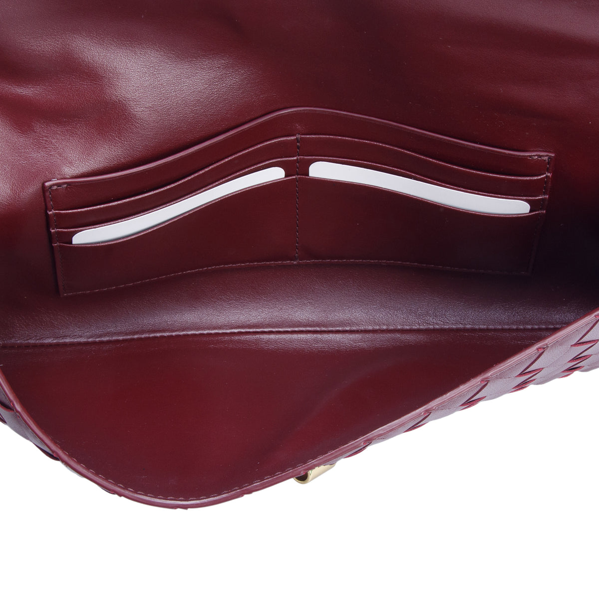 Bottega Veneta Red Nappa Intrecciato Long Andiamo Top Handle Clutch
