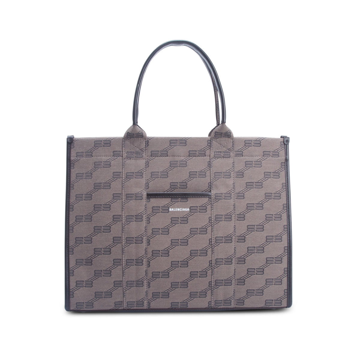 Balenciaga Brown Canvas BB Monogram Tote Bag w/ Strap