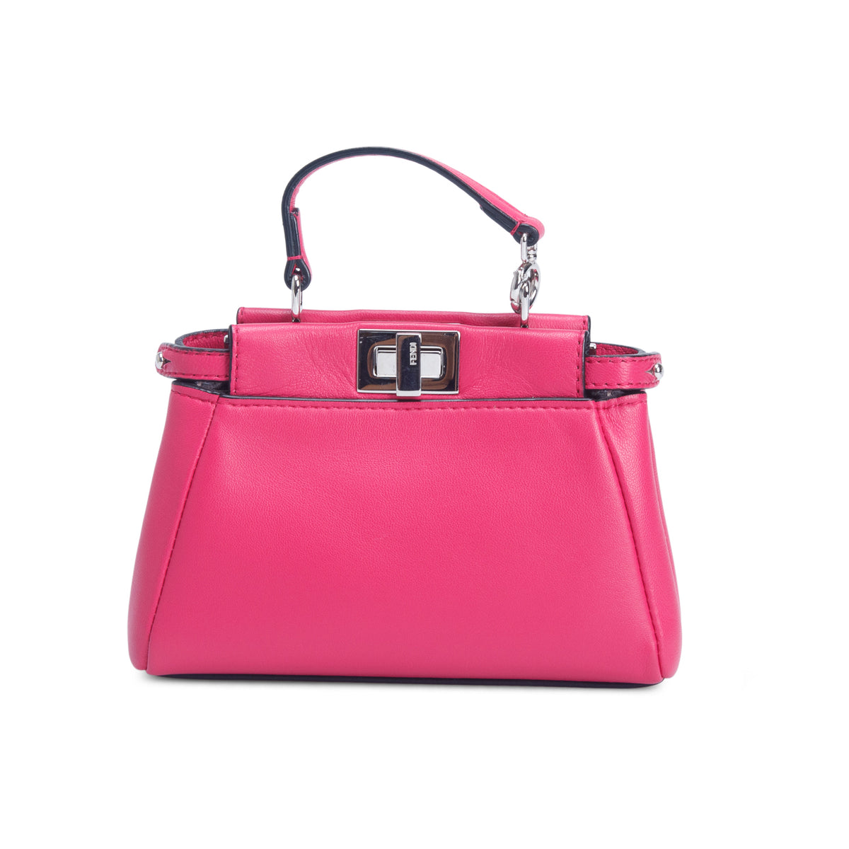 Fendi Pink Nappa Micro Peekaboo Iconic Satchel w/ Strap