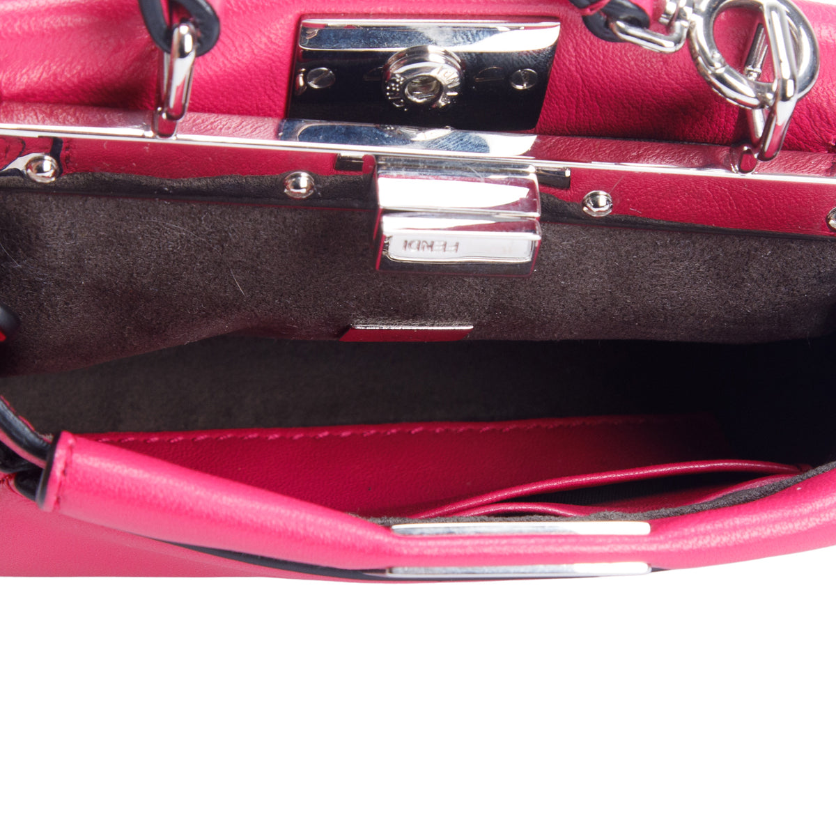 Fendi Pink Nappa Micro Peekaboo Iconic Satchel w/ Strap