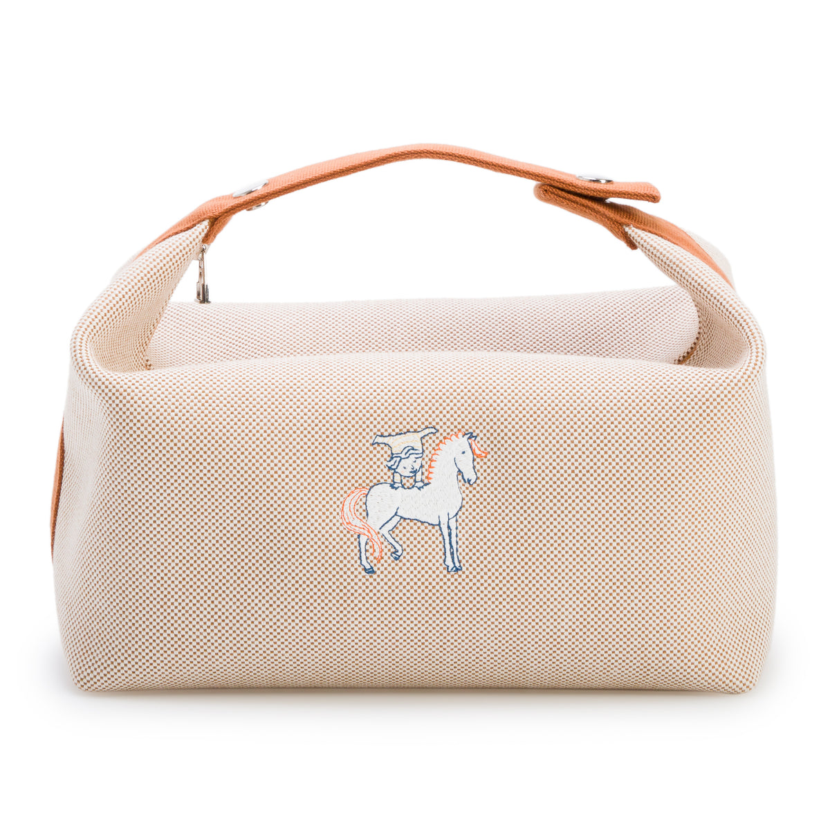 Hermes Biscuit Canvas Large Bride-A-Brac Cabriole Case