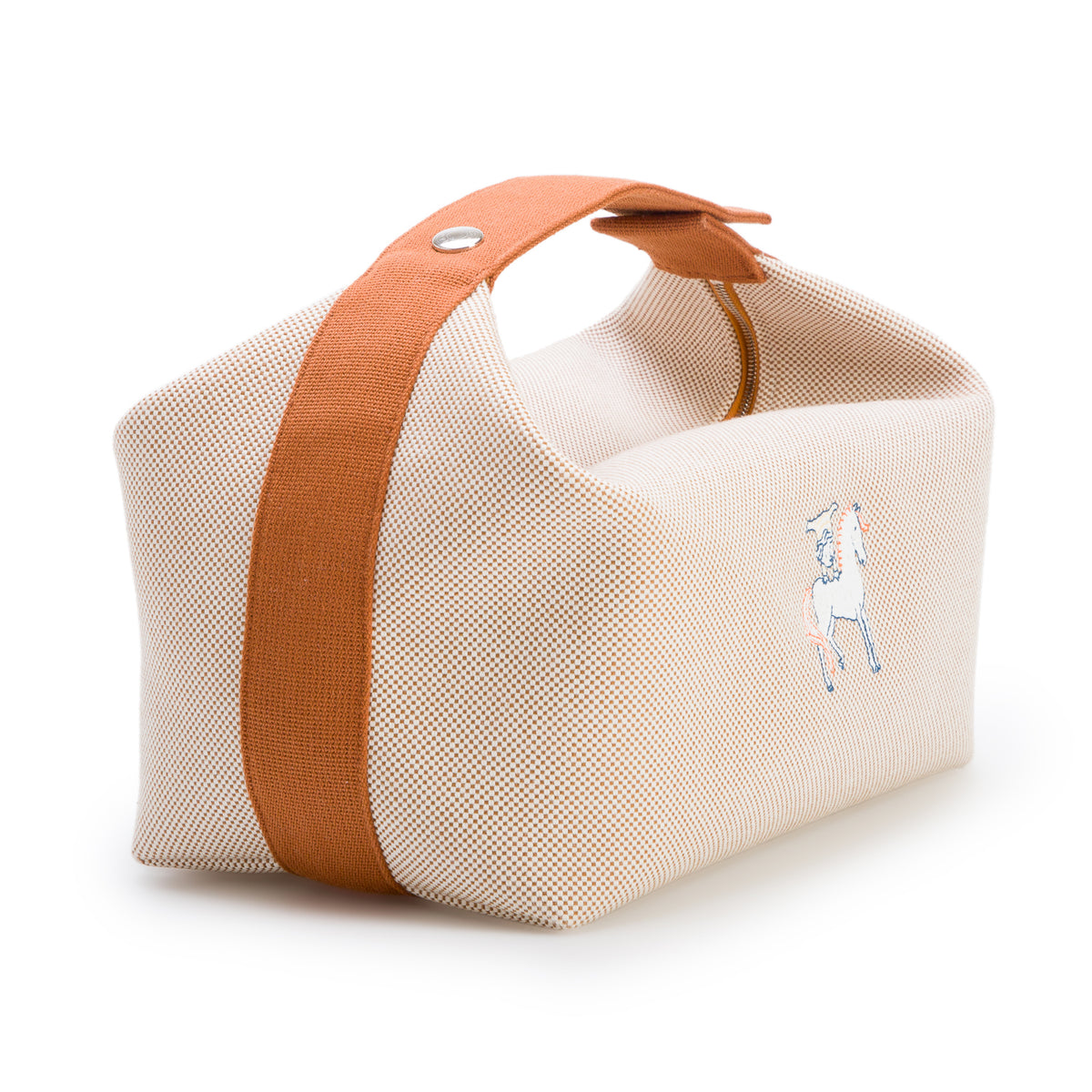 Hermes Biscuit Canvas Large Bride-A-Brac Cabriole Case