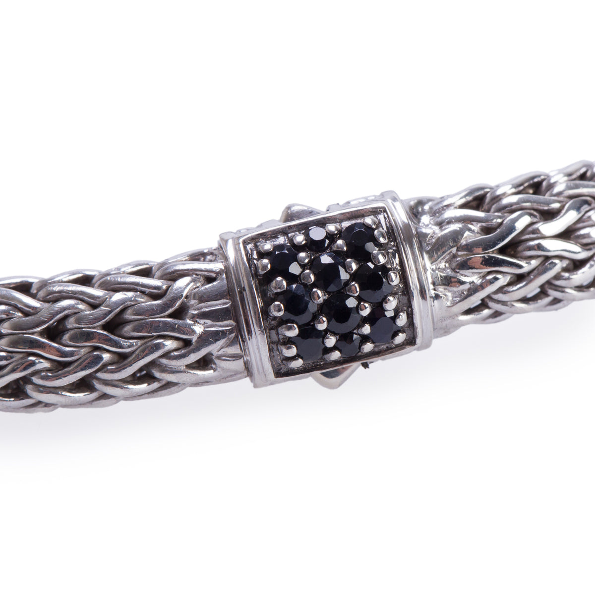 John Hardy Sterling Silver Black Sapphire 6.5 MM Classic Chain Bracelet