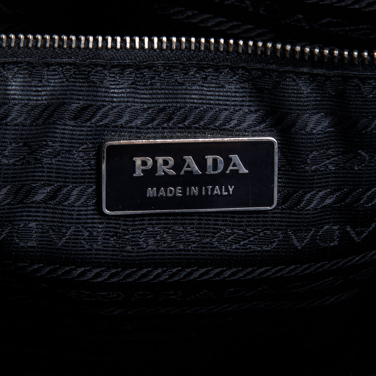 Prada Black Cinghiale Leather Triangle Tote