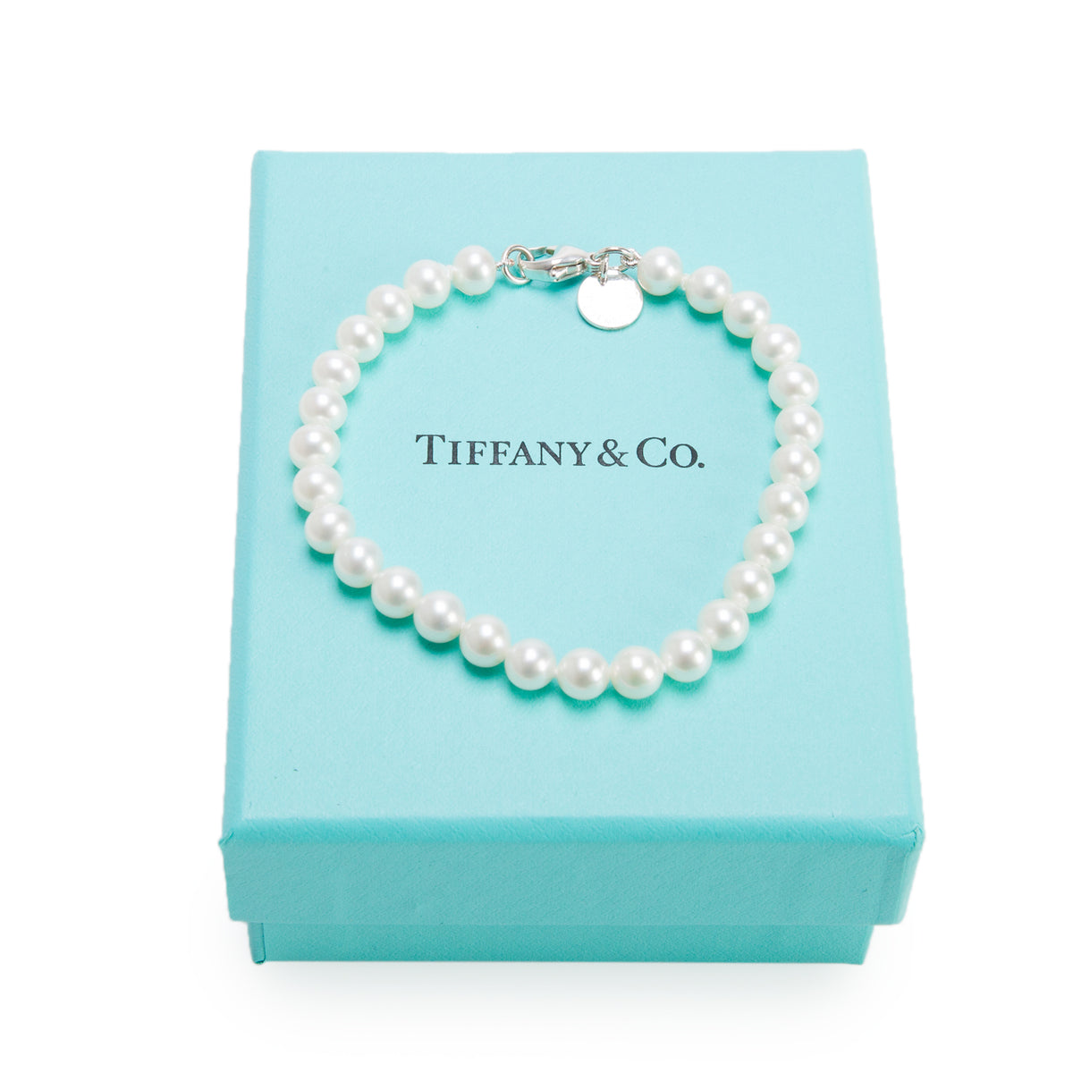 Tiffany & Co. 2025 Sterling Silver Ziegfeld Collection 5-6 MM Pearl Bracelet w/ Box & Receipt