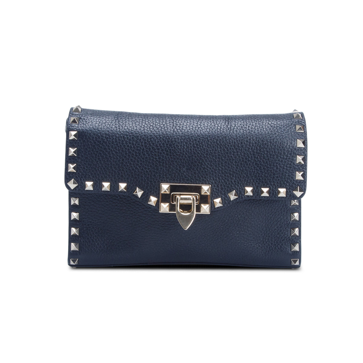 Valentino Black Grained Calfskin Small Rockstud Crossbody Bag