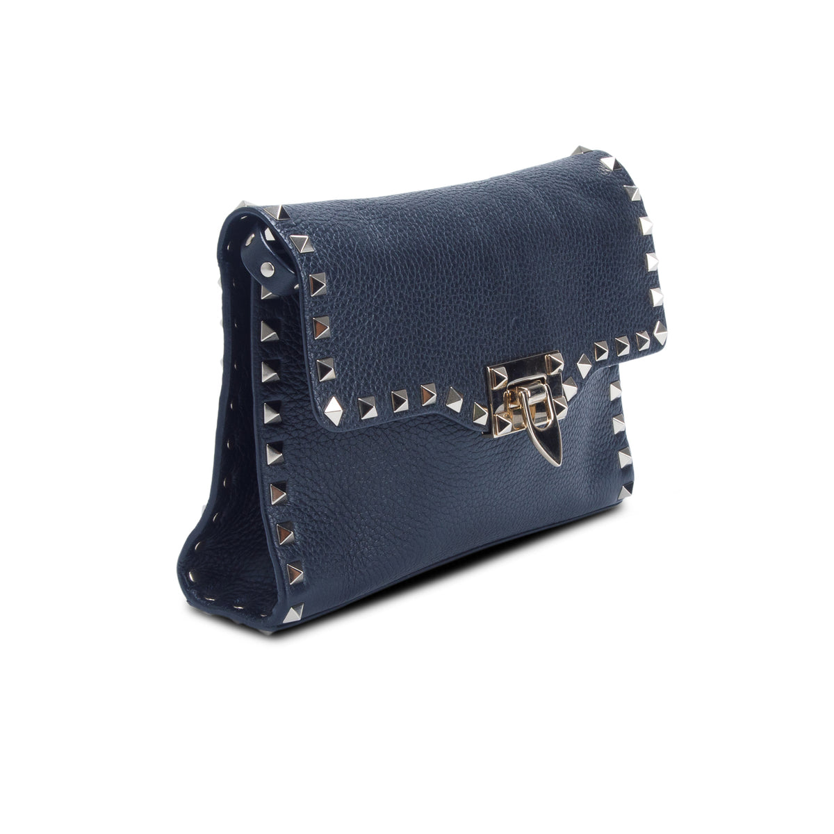 Valentino Black Grained Calfskin Small Rockstud Crossbody Bag